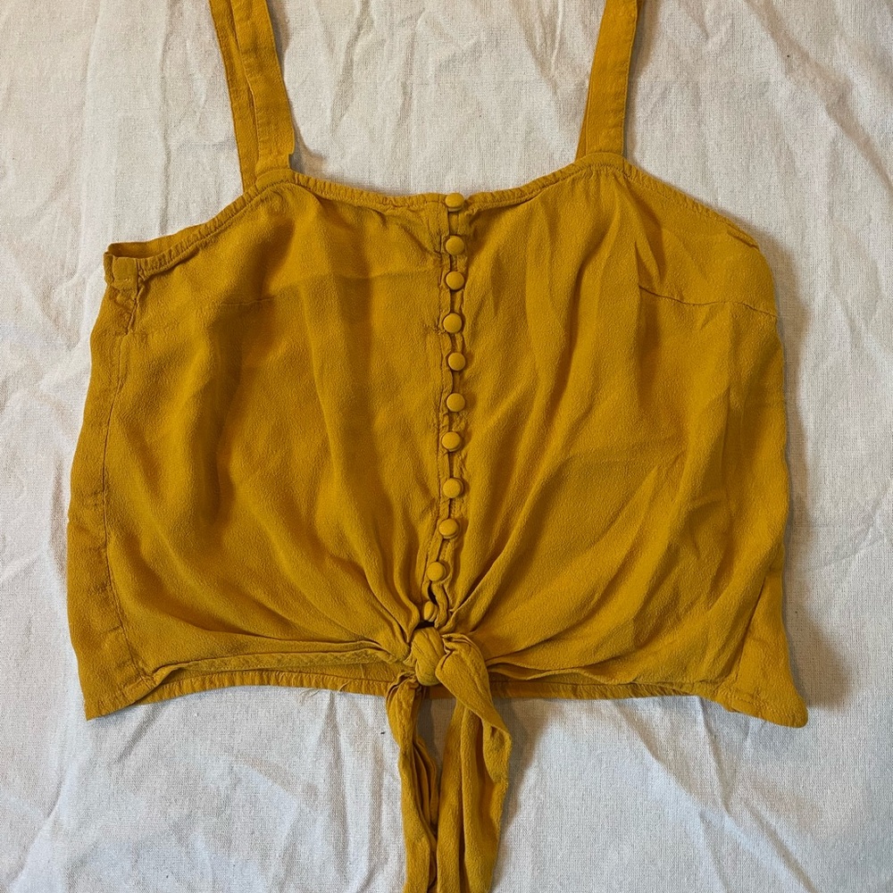 Madewell Golden Button-Down Crop Top